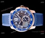 Swiss Replica Cartier Calibre De Cartier Diver Watch Rose Gold Blue